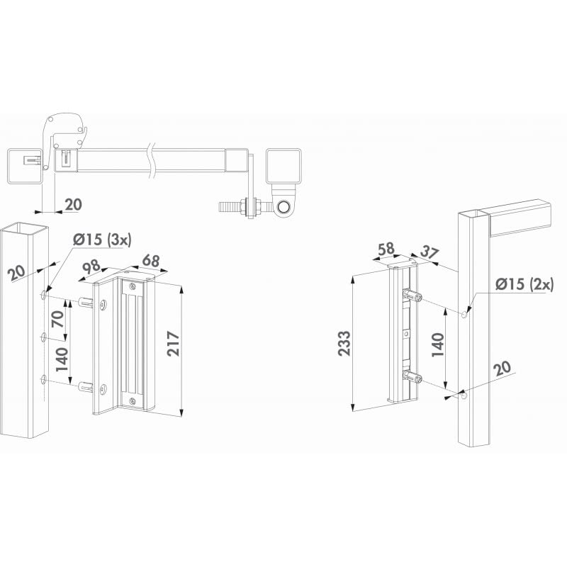 Ventouse électromagnétique en applique sans poignée Locinox - Pour portails battants