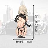 2pcs Anime Girl Vinyl Car Decal 3.15"x5.91", Stylish Manga Character Sticker for Car, Laptop, Window, Weathproof & Durable Decal |#DM03