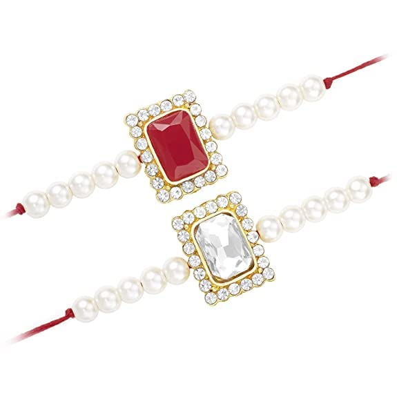 I Jewels Mens Gold Plated Stone Pearl Studded Combo Bhaiya Rakhi With Roli Chawal & Rakshabandhan Card For Bro/Brother/Bhai (Pack Of 2) (Multi-2) (B0B659MD5P) Amazon Price History, Amazon Price Tracker
