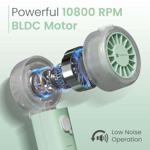 Image of Portronics Toofan X Mist Portable Personal Mini Handheld Ultra-Fine Mist, 30ml Water Tank, 5 Speed Modes, 10800 RPM BLDC Motor, Upto 7 Hours Playtime, Type-C Charging, Best for Travel, Office(Green)