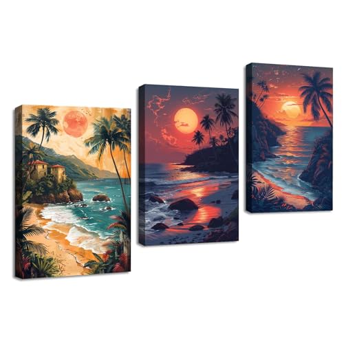 Tableaux soirée plage jaune 167, une idée cadeau anniversaire originale