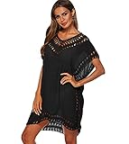 Características: Cover up playa está hecho de encaje de ganchillo. El material es muy suave y cómodo. Este traje de baño presenta un diseño sexy con cuello en v, manga larga y crochet floral.