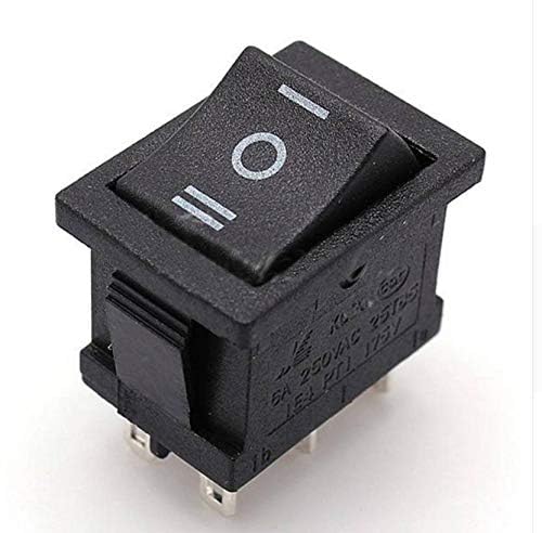 Spst 2 Position On/Off 2 Soldering Pole Rocker Switch 6A 250Vac 10A 125Vac (Black)