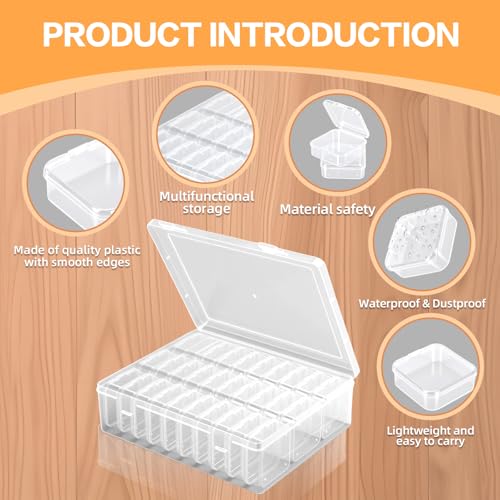 Image of Bead Organizer, 31 Mini Clear Jewelry Organizer and Hinged Lid Bead Storage Containers, Ideal for DIY Jewelry Crafts, Screws and Small Parts Craft Storage.