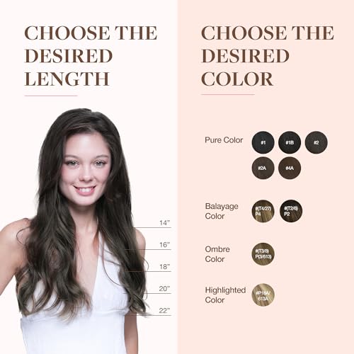 Image of GOO GOO Clip in Hair Extensions Real Human Hair, Remy Human Hair Extensions Clip ins for Women, Natural Human Hair, 20inch 110g 7Pcs, 1C Mocha Brown