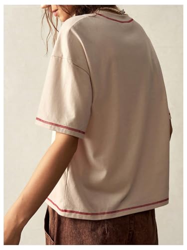 Women's Graphic Boho Short Sleeve Tee Tops Crewneck Loose Fit T Shirts Streetwear4