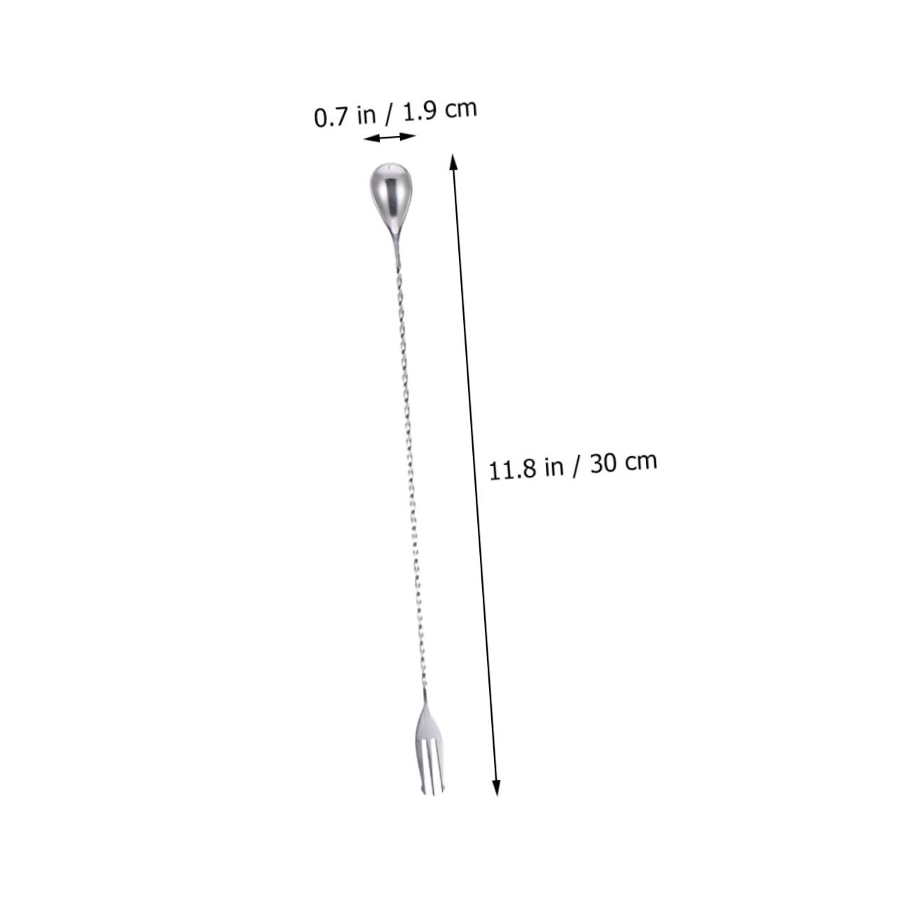 Cabilock 2Pcs Long Handle Stainless Steel Cocktail Stirrers Mixing Spoons for Juices Iced Tea Bar Supplies for Home and Professional Use