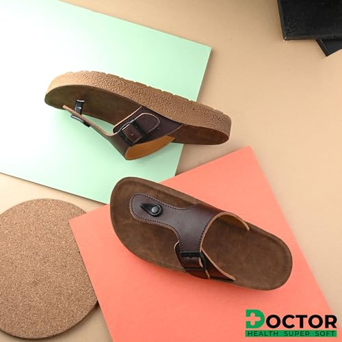Image of DOCTOR HEALTH SUPER SOFT Men's Buckle Thong Sandals | Comfortable Cushioned Footbed Casual Slippers | Anti-Slip Lightweight Everyday Wear Open Toe Sandals for Indoor Outdoor Use