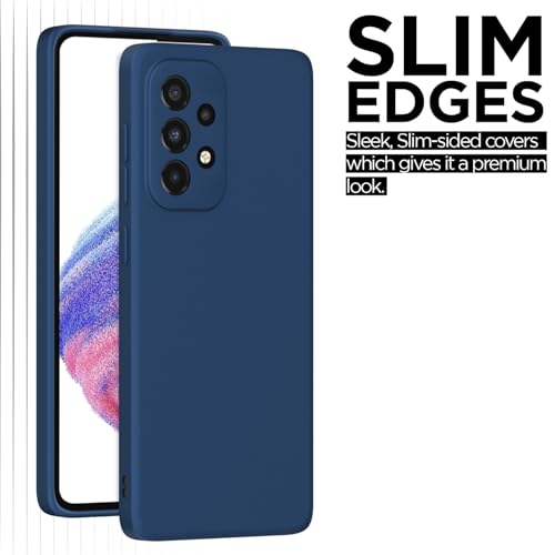 Image of Outlouders Back Cover for Samsung Galaxy A53 5G | Camera Protection | Durable Soft Matte Silicone Bumper Case (Blue)