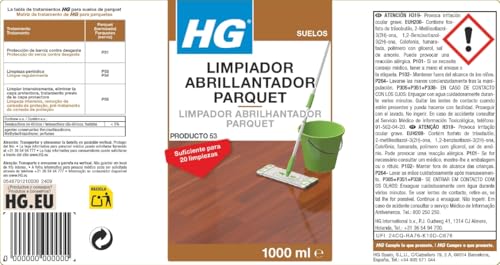 HG Limpiador Abrillantador uso Diario, Restaurador Concentrado para Limpiar Suelos de Madera con Fragancia Fresca - 1 litro (467100130) - imagen 2