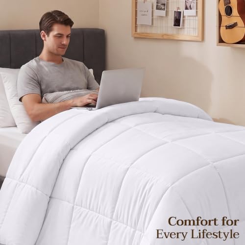 Image of Utopia Bedding Twin Comforter, Duvet Insert, White, 64 x 88 Inches