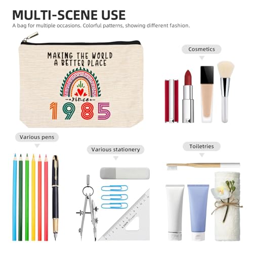 40th Birthday Gifts Women Makeup Bag, Happy 40th Birthday Decorations Woman, Best 40 Year Old Gifts Ideas for Her, Mom, Wife, Sister, Mothers Day, 1985 Anniversary Party Favors, Christmas3