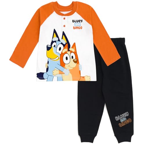 Image of Bluey T-Shirt and French Terry Jogger Pants Outfit Set Infant to Big Kid Sizes (12 Months - 10-12)