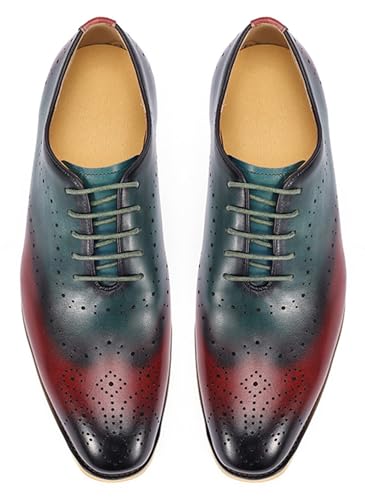 Santimon Mens Formal Dress Plain Toe Oxfords - Genuine Leather Derby Shoes for Weddings, Business, Prom & Tuxedo - Comfortable & Fashion Wingtips Brgues Oxfords for Men3