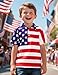 Boys American Flag Patriotic Golf Polo 4th of July Stars Stripes Pieced Toddler Kids Button Down Shirt, Red, Small