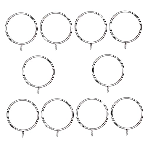 MUCKLILY 10Pcs Stainless Steel Curtain Rings Heavy Duty Shower Curtain Fixing Circles and Sturdy Hangers for Bathroom Curtains Smooth Sliding Design Rustproof and