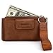 X Wrangler Brown Wristlet Wallet Minimalist Clutch Womens Wallet Rfid Card Cases & Money Organizers with Coin Purse and Smooth Zipper