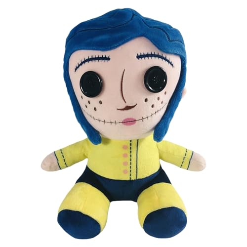 Muñeca de peluche Coralines, juguete de peluche de dibujos animados de anime de peluche suave, muñeca de personaje de película animada abrazando almohadas for decoración de la sala de estar del hogar(