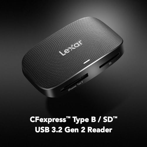 Lexar Professional CFexpress Type B / SD USB 3.2 Gen 2 Reader, Transfer Speeds Up To 10Gbps, Designed for CFexpress Type B and SD Cards (LRW520U-RNBNG)