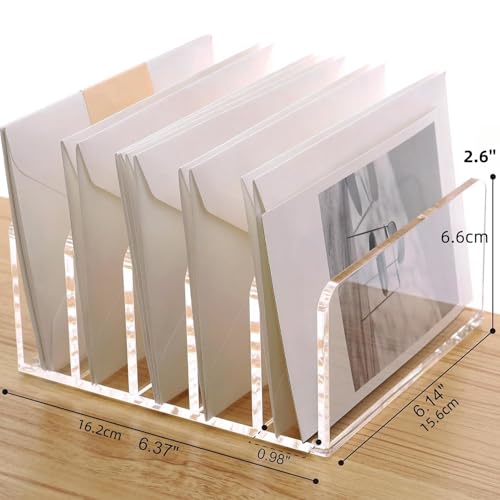 Organiseur de bureau en acrylique Teksome à 5 sections pour tri de documents - 5