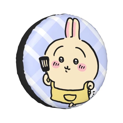 タイヤカバー ちいかわ うさぎ スペアタイヤカバー おしゃれ タイヤ収納 防塵 防水 防紫外線 日焼け止 汚れ防止 劣化対策 タイヤバッグ 持ち運び便利 取付簡単 カー用品 14〜17インチ 屋外 軽自動車 普通車 汎用 16インチ:直径76-79cm