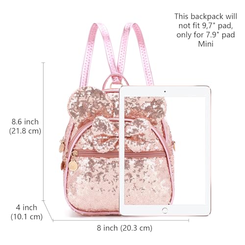 KL928 Girls Bowknot Polka Dot Cute Mini Backpack Small Daypacks Convertible Shoulder Bag Purse for Women