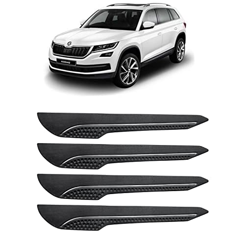 Image of AOSIS-Car Bumper Protector /Bumper Guard for Skoda kodiaq with Single Chrome Stripe (4-Pcs)