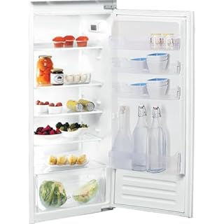 INDESIT S 12 A1 D/I 2 - Frigorifero da Incasso 209L, 5 Ripiani Vetro, 4 Regolabili e Balconcino Portabottiglie Frigo, Frigorifero Monoporta Colore Inox, Elettrodomestici Cucina Classe E 54Lx122Hx54.5P