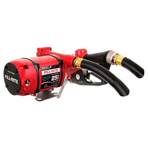Fill-Rite NX25-120NF-AA 120V 25 GPM Foot Mounted 1\" Outlet Fuel Transfer Pump w/Discharge Hose & Auto Nozzle (Red) - Thumbnail 2