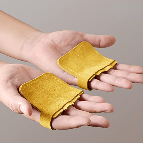 JZRH-Horizontal-bar-Booster-Gloves-Weightlifting-Leather-Palm-Guard-Fitness-Gloves-Non-Slip-Iron-Cocoon-Suitable-for-Men-and-Women-M-1-Four-Finger-Fitness-Gloves-Black-Cow-Leather