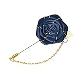 Flower Brooch Pin Rose Lapel Pins for Men Cloth Rose Flower with Gold Leaf Brooch Fashion Bridegroom Wedding Brooches Suit Flower Pins for Men Rose Pin Brooch Flower Accessories for Clothes