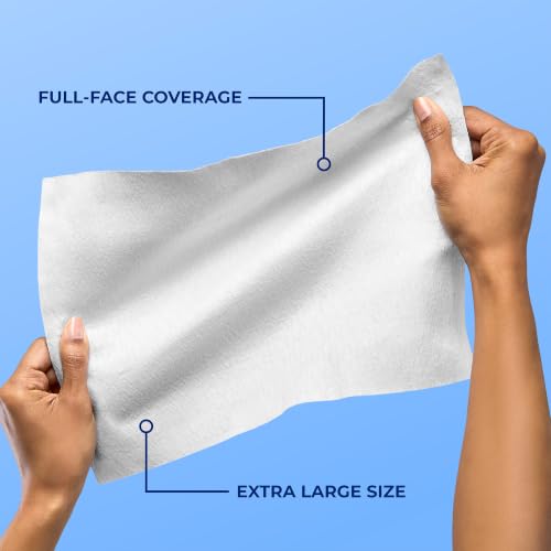 Image of Q-tips Clean Disposable Face Towels for Cleansing, 100% Cotton, 50 Count