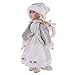 Milageto Muñeca de Porcelana Retro de 30 Cm, de Personas W.Vestido Piaid Blanco