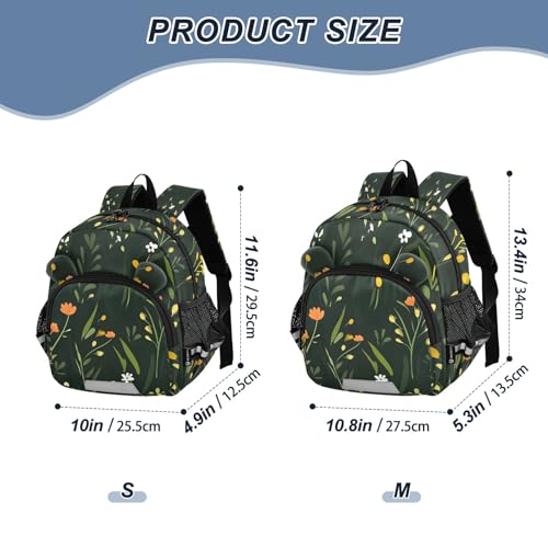 Kid's Backpack for Boys & Girls Toddler Bag Cute Small Floral Backpack with Safety Leash2