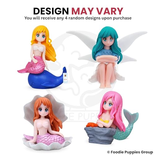 Image of Foodie Puppies Aquarium Decorative Ornament Combo of 2 - (Seap & Dolphin Mermaid) | Cute Little Divers for Fish Tank | Creative Aquarium & Terrarium Accessory | Marine Landscape Resin Sculpture