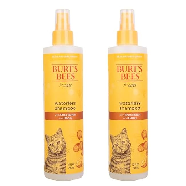 Burt's Bees for Pets Waterless Cat Grooming Spray with Shea Butter and Honey, 99.3% Natural Origin Formulas, Dry Shampoo, Kitten Supplies, 10oz-l5laP8VF