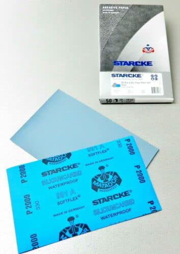 Matador Abrasive Wet or Dry Sandpaper 50 Sheet 2000 Grit 5-1/2 x 9" Silicon Carbide Made in Germany