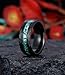 IRROYA Natural Moss Agate Black Gold Plated Tungsten Mens Wedding Band Rings, 8mm Hammered Tungsten Carbide Green Birthstone Ring for Men's Daily Wear, Male Goth Promise Ring Gift for Him Size 10
