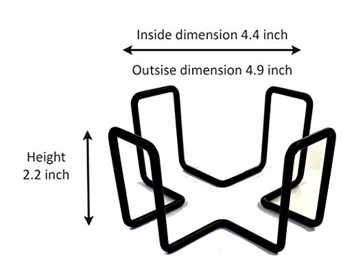 4.5 Inch Premium Black Iron Metal Coaster Holder for Both Round and Square Coasters New Modern Design. Stronger, Thicker Construction Hold Up to 7 Coasters