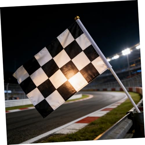 Banderas de cuadros para carreras TOYANDONA | Pack de 10 minibanderas para circuitos 8