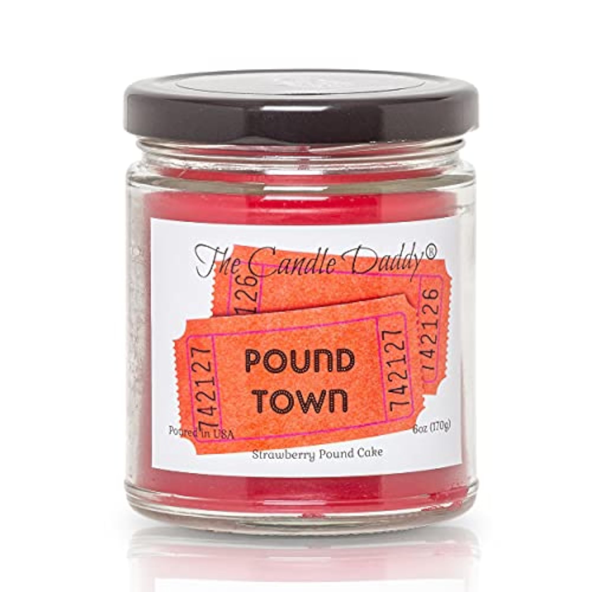 Funny Strawberry Pound Cake Scented Candle, 6 oz Jar