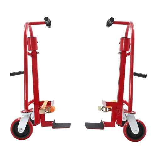 LIAPDG Manual Furniture Move Tool, Heavy Duty Moving Tool Set Furniture Handling Tool with 4 Universal Wheels & Two 190-Inch Nylon Straps for Offices, Warehousing and Logistics (Red-1300 Lbs)