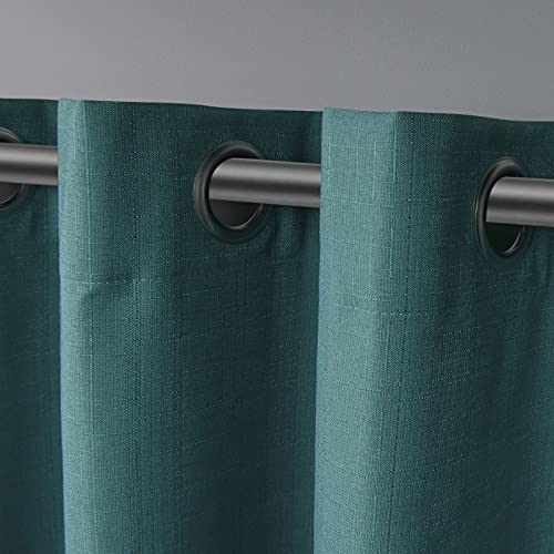 Exclusive Home Curtains Loha Linen Window Curtain Panel, Polyester, Blue Teal, 108" Length, W 54" x L 108" (2 Panels) - Image 3