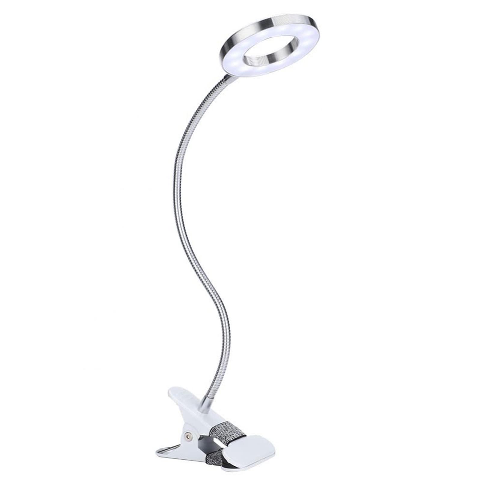 Clip-on Desk Lamp USB Table Lamp Eye Protection LED Light Bendable Flexible Reading Lamp for Nail Art Reading Beauty Makeup