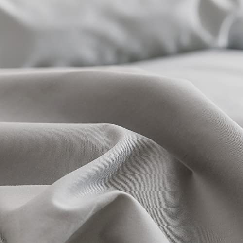Image of KAREVER Silver Grey Comforter Set Twin Light Gray Beddig Set Kids Teens 3 Pieces Lightweight Durable Gray Comforter Set