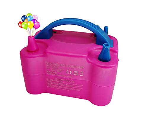 Afunti Inflador Eléctrico de Globos, electrica para Inflar Globos.hinchador globos electrico para fiestas 600W Alta potencia, Color rosado