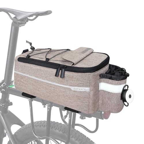 RAYMACE Bike Trunk Cooler Bag With Tail Light,Bicycle Rear Rack