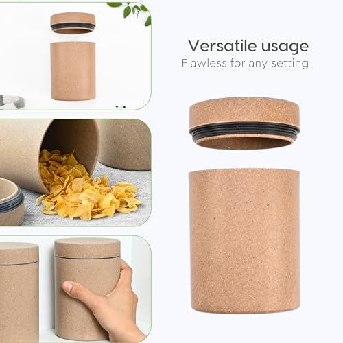 Image of Eha Earth Friendly Canister With Air Tight Lid | Food Storage Container Jars | Microwave Safe | Made With Rice Husk And Bamboo Fibers | 700Ml | 1 Piece | Tortilla,Multicolor