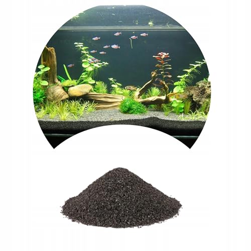 TD STONES Feiner Schwarzer Aquariensand – 0,5-1mm Körnung – Weicher Bodengrund für Süß- & Meerwasseraquarien, Schonend für Empfindliche Fische, Stabilisiert Ökosystem & Fördert Pflanzenwachstum – 2kg