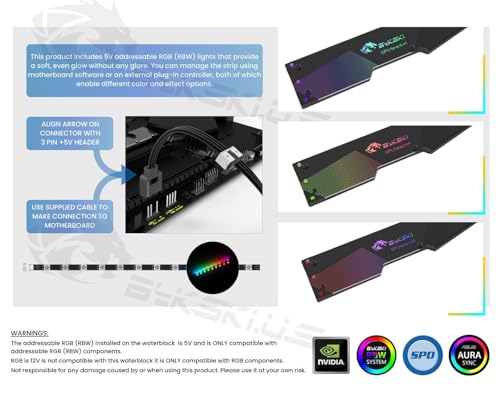 Soporte universal para GPU de aluminio con RGB 5V miniatura 5